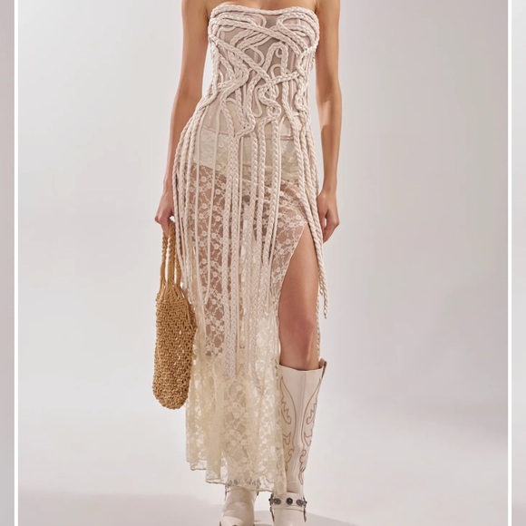 NEVER LOST TASSEL MESH CORSET - Picture 4 of 6